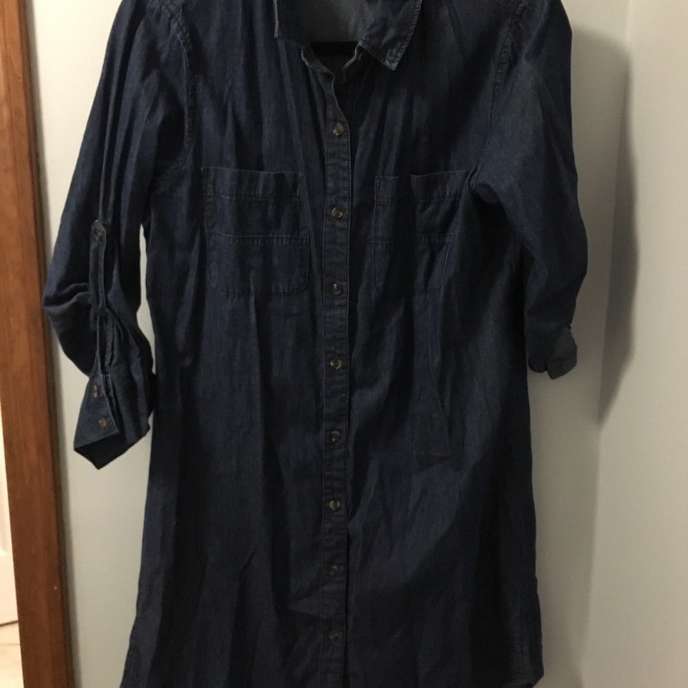 Blue button - up dress